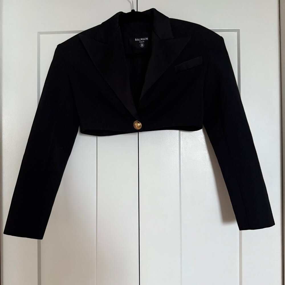 NEW Fabulous Balmain Black Spencer Tux Blazer Jacket S 36 - Excellent Condition